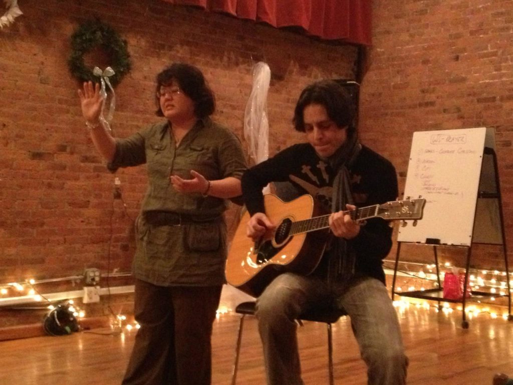 Janifer with Jason Sprinzen at Actors InC, NYC