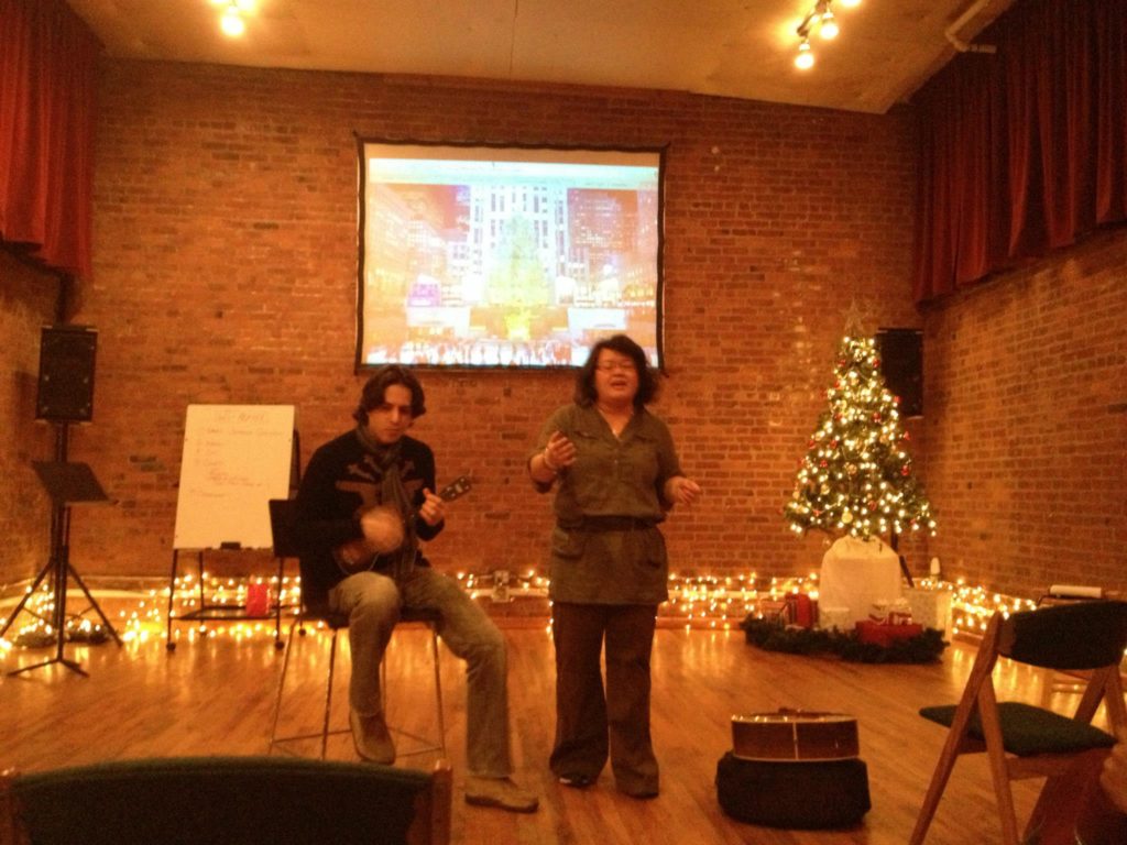 Janifer with Jason Sprinzen at Actors InC, NYC